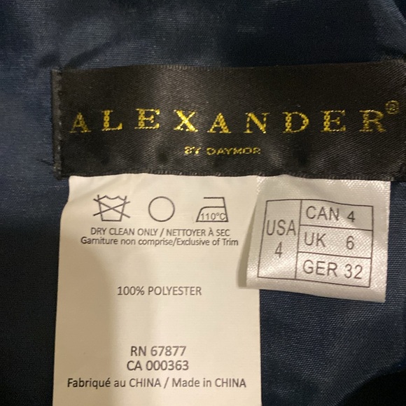 Mother of the bride dress. Steel blue color with embroidered top. - Picture 2 of 6